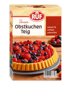 RUF Erdbeerkuchen Teig, schnell und einfach backen, ideal für Familien, 1 x 260g RUF Obstkuchen Teig, geräucherter Obs