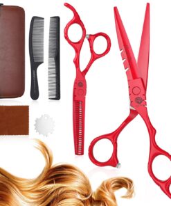 Purple Dragon Haarschere Set für Männer und Frauen 6 Zoll Rot Professionell/Formell/Formung Pflege-Barbier Anfänger