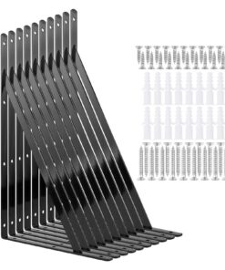 40,6 cm strapazierfähige Eckstreben aus Stahl für deinen Schrank | Dreieckige schwebende Regalhalterungen aus Stahl, 10