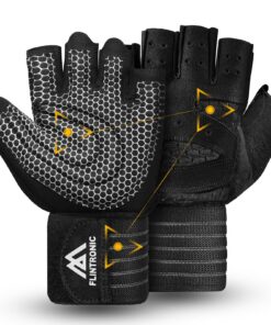 Flinthronic Belüftete Fitness Handschuhe für Gewichtheben und Training | Flinthronic Rutschfester Silikon Gym Gloves fü