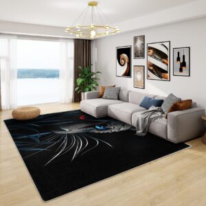 Panther Teppich - Weich Kurzflor Schlafzimmer Teppich & Waschbar & Rutschfest, Kinderzimmer Panther, 50x80 cm Panther Te
