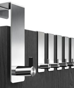 Edelstahl Menz Türhaken 6 Stück - stabil für Kleidung, ideal für Garderobe im Raum, flexibles Türenettig als Schrankalte