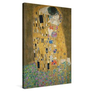PICANOVA - The Kiss Premium Leinwanddruck Für Schlaf- und Wohnzimmer – Gustav Klimt Kollektion – 40x60cm – 2cm Holz-Keil