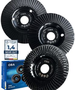 OBA 125mm Holz Schleifscheibe, 3 Stück, Baumstumpf Entfernen, Automatisches Kühlloch, für Winkelschleifer - Schnitzen Fo