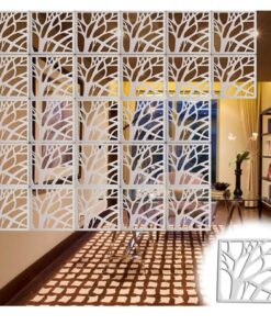 EPYBJYWQ Weißer Raumteiler HängePaneel 29x29cm für Wohnzimmer & Schlafzimmer - Paravent Dekoration Hotel & Büro(Ideal fü