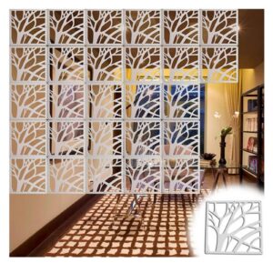 EPYBJYWQ Weißer Raumteiler HängePaneel 29x29cm für Wohnzimmer & Schlafzimmer - Paravent Dekoration Hotel & Büro(Ideal fü