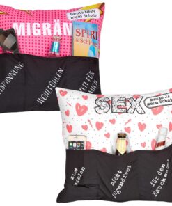 KAMACA Originelles Wendekissen mit 3 Taschen - Lustiges Geschenk für Männer und Frauen | KAMACA Originelles Wendekissen