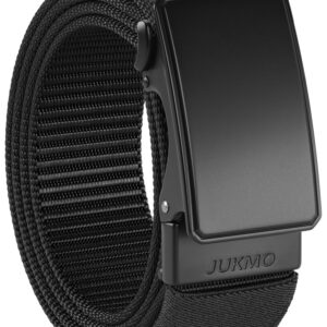 JUKMO Automatik Gürtel für Herren, Nylon 3,8cm Ratsche, modischer Habitus für jeden Anlass, verbesserte Tragekomfort |