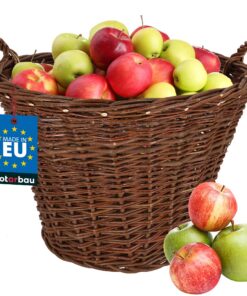 KOTARBAU® Weidenkorb ø 60 cm - Aufbewahrungskorb für Spielzeug & Blumen - Natürlich aus Weide mit Griffen