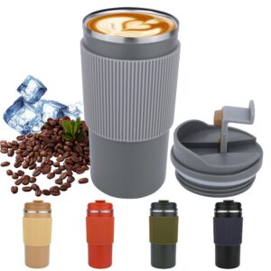 Disoza Thermobecher 480 ml Kaffee to go Grau | Disoza Thermotasse Travel Coffee Mug Thermo Becher | Disoza Termokaffeeb