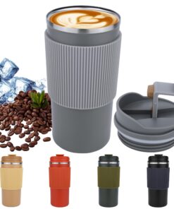 Disoza Thermobecher 480 ml Kaffee to go Grau | Disoza Thermotasse Travel Coffee Mug Thermo Becher | Disoza Termokaffeeb