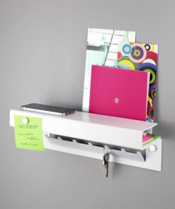 Hello Design Schlüsselbrett Multifunktional 7 Haken Magnet-Pinnwand Stahl Weiss