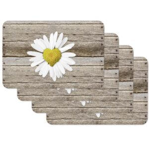 Vénilia Tischset Margerite Esszimmerplatzset, abwischbar und lebensmittelecht, 45 x 30 cm, 4 Stück
