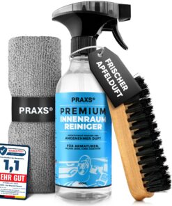 PRAXS® Innenraumreiniger Auto (500ml) - pH-neutral für Kunststoff, Polster, Leder - pH-neutraler Cockpit Reiniger, tief