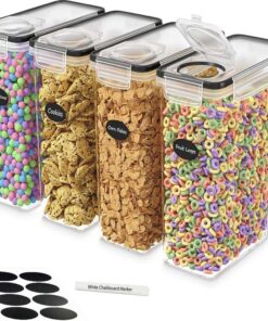 4l Müsli-Aufbewahrungsbehälter luftdicht BPA-frei mit Etiketten für Cornflakes & Küchen-Organisation