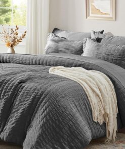 Luofanfei Atmungsactive Seersucker Bettwäsche Sommer Einzelbett & Kissenbezug OEKO-TEXGRADE