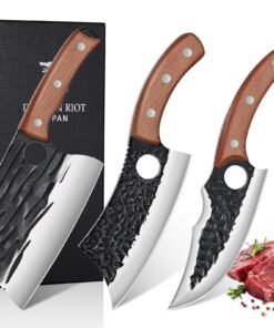 DRAGON RIOT 3-teiliges Handgeschmiedetes Messerset für Männer bei-profis Dinnerparty - Fleisch, BBQ - Geschenkideal