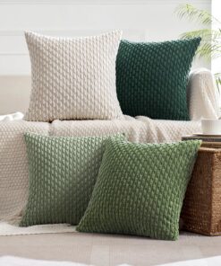MIULEE Weihnachten Dekorativ Kissenbezüge für SofaGrün 40x40 cm Kordsamt Kissenhülle Wohnzimmer Schlafzimmer