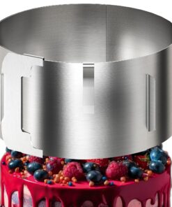 Verstellbarer Edelstahl Tortenring für Kuchen und Torten - Größe 16-30 cm | Funktionale Tortenform aus Edelstahl - vers