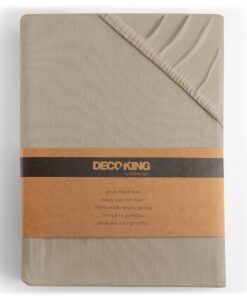 DecoKing Spannbettlaken 100% Gekämmte Baumwolle Amber 200x200 200x220 CM Cappuccино Jersey für Das Bett Zu Hause