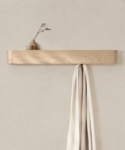 Kazai Wandgarderobe 'Toke' | Moderne Design mit verdeckten Wandhaken | Eiche weiß Massivholzfurnier