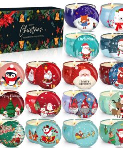 Weihnachts Duftkerzen Geschenkset - 16 Stück Duftkerzen Set für Women & Men - Soja Wach Kerzen Geschenke - Weihnachten V