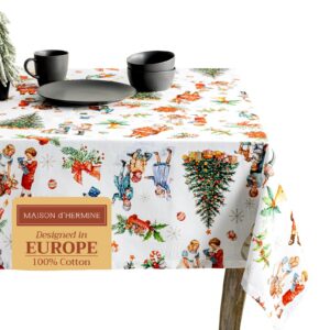 Maison d'Hermine Rechteckige Tischdecke 100% Baumwolle 220 cm x 160 cm für Weihnachten und Alltagsgebrauch in Esszimmer