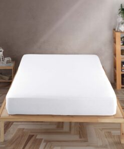 Vency Premium Jersey Spannbettlaken 100% Baumwolle - Weiß für Familie - Spannbetttuch 140x200cm, bis 35 cm Matratzenhöh