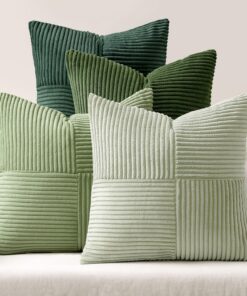 MIULEE Dekokissenhülle 4er Set Wohnzimmer-Kissenbezug 50x50 cm Kordsamt Grün Patchwork für Sofa und Schlafzimmer | MIUL