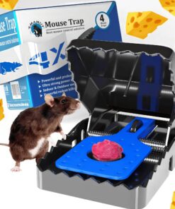 T-MAMUT Extrem Effektive Schlagfallen für Ratten Groß Maus Leistungsstark 4 Stück Wiederverwendbar Rattenfalle für Drinn