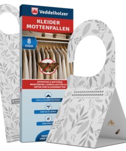 Veddelholzer 8X Geruchslos & Giftfrei Mottenfalle Kleider Schrank Protection Effektiver Schutz gegen Kleidermotten