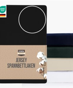 Utopia Bedding Jersey Spannbettlaken Schwarz 160x200 cm – 25 cm, Baumwollmischung, Dicke Matratzen-Zuschnitte