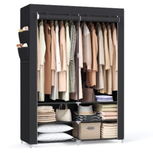 SONGMICS Stoffschrank, großesSpeicherpotential, für dasSchlafzimmerundWohnzimmer, modischerSchwarzton, RYG008SONGMICS St