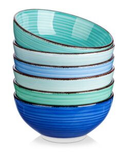 Vancasso BONITA Suppenschalen Steinzeug Set, für Familien, 6-teiliges Schaben und Salat-Schalenensemble, praktisch für