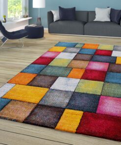 TT Home Bunt Wohnzimmerteppich 60x110 cm 3D Optik Geometrisch