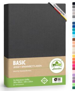 Leevitex® Boxspringbett & Wasserbett Spannbettlaken | 100% Baumwolle | Markenqualität | Ökotex | Großes Format 200 x 220