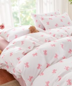 Freyamy Creme Weiß Bettwäsche Set 135x200 cm,Elegantes Creme Weich Bettwäsche für Mädchen,Schlafzimmer Dekoration mit Re