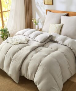 BEDELITE ÖKO-TEX Weiches Musselin-Bettzeug 135x200cm - Beige 4-Piece Reißverschluss-Set