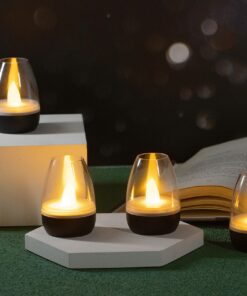 Northpoint LED Akku Lounge Lights Schwarz Transparent für Innen und Außen mit RGBW Flackereffekt und Ladestation