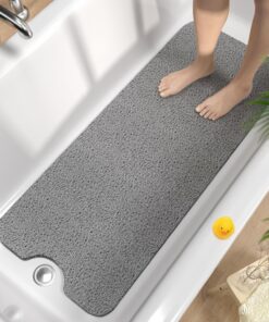 HITSLAM Rutschfest Badewannenmatte 100x40cm - Antirutschmatte für Nassbereiche - Weicher PVC-Luffa Duschmatte - Schnellt