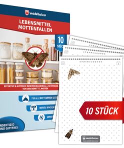 Veddelholzer Lebensmittelmotte-Falle 10 Stück Pheromon Lockwirkung Effektive Langzeitschutz für Lebensmittelmotten-Prote