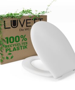 LUVETT® Umweltfreundlicher WC-Sitz R700 Öko oval mit Absenkautomatik und Abnahmefunktion (Weiß) LUVETT® Umweltfreundlich