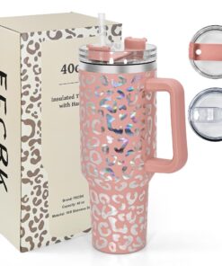 FECBK 1,2L Thermobecher Doppelwandig Edelstahl Vakuumisoliert für Arbeit und Sport, Spülmaschinenfest, Canyon Clay Leopa