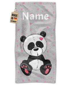 PR Print Royal Kinder-Handtuch - Geschenk für Jungen & Mädchen | Handtuch Personalisieren Panda 100 x 50 cm PR Print R