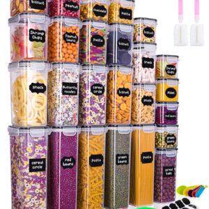 25er Vorratsdosen Set für Küche - Luftdicht Frischhaltedosen mit Deckel - Spaghetti, Mehl, Müsli, Cornflakes Organizer f