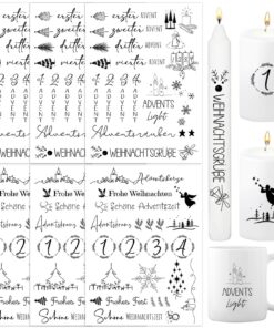6pcs Kerzen Tattoofolie Advent für DIY-Verbraucher im Heim mit leuchtenden Kerzentattoos und Adventskerzen