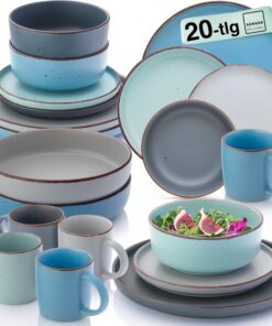 SÄNGER Bombay Sky Shades Kombiservice VALUE COLLECTION für 4 Personen | Bunte Geschirrrichestücke | Ideal für Essensserv