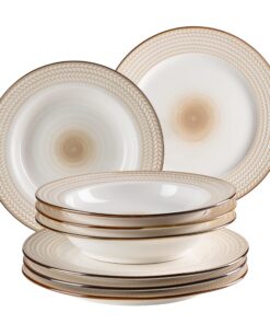 MÄSER 931943 Serie Prospero Premium Tafelservice für Gastronomie-Qualität und 4 Personen in Durable Porzellan, moderne 8