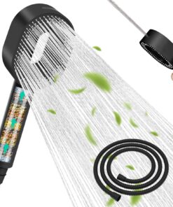 Hibbent Wasserfilter Duschkopf Mit 20 Stufen Filter Für Entfernung von Restchlor | Hibbent Hochdruck-Duschkopf Mit 1,5m