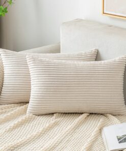 EMEMA Weihnachtsdekoration Kissenbezug 40x60 cm Beige für Sofa und Wohnzimmer